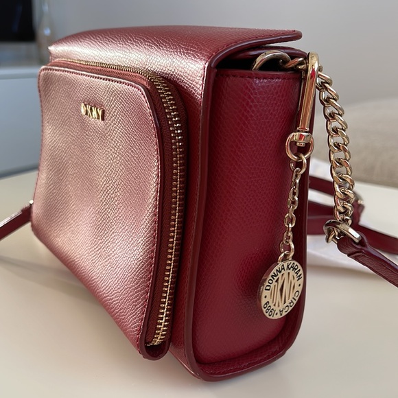 Lather crossbody bag by DKNY, color- bordo - Picture 3 of 4